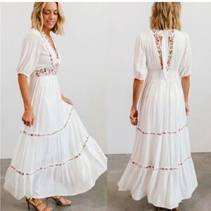 Baltic Born White Embroidered Dresss